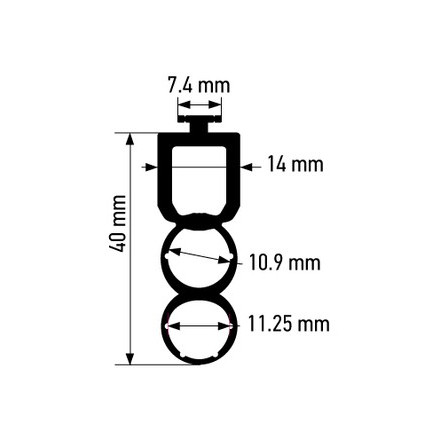  Somfy profil caoutchouc optique 50m  (so 9016662) 