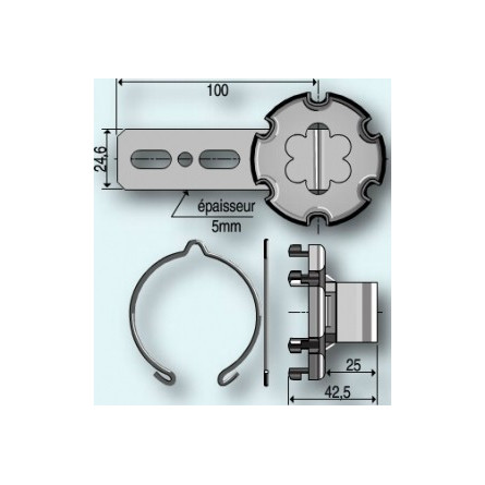  Somfy support diam.50 à visser déport 20 mm (so 9763506) 